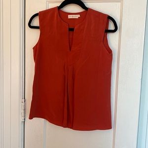 Tory Burch V Neck Sleeveless Silk Shell | Size 2